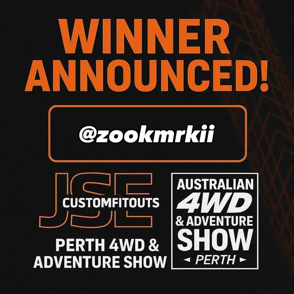 🎉 WINNER ANNOUNCED! 🎉
A massive congratulations to our $2000 JSE Custom Fitouts Giveaway Winner! @zookmrkii 

Thank you to everyone who stopped by the stand at the Perth 4WD &amp; Adventure Show &mdash; we had an epic weekend meeting so many legend