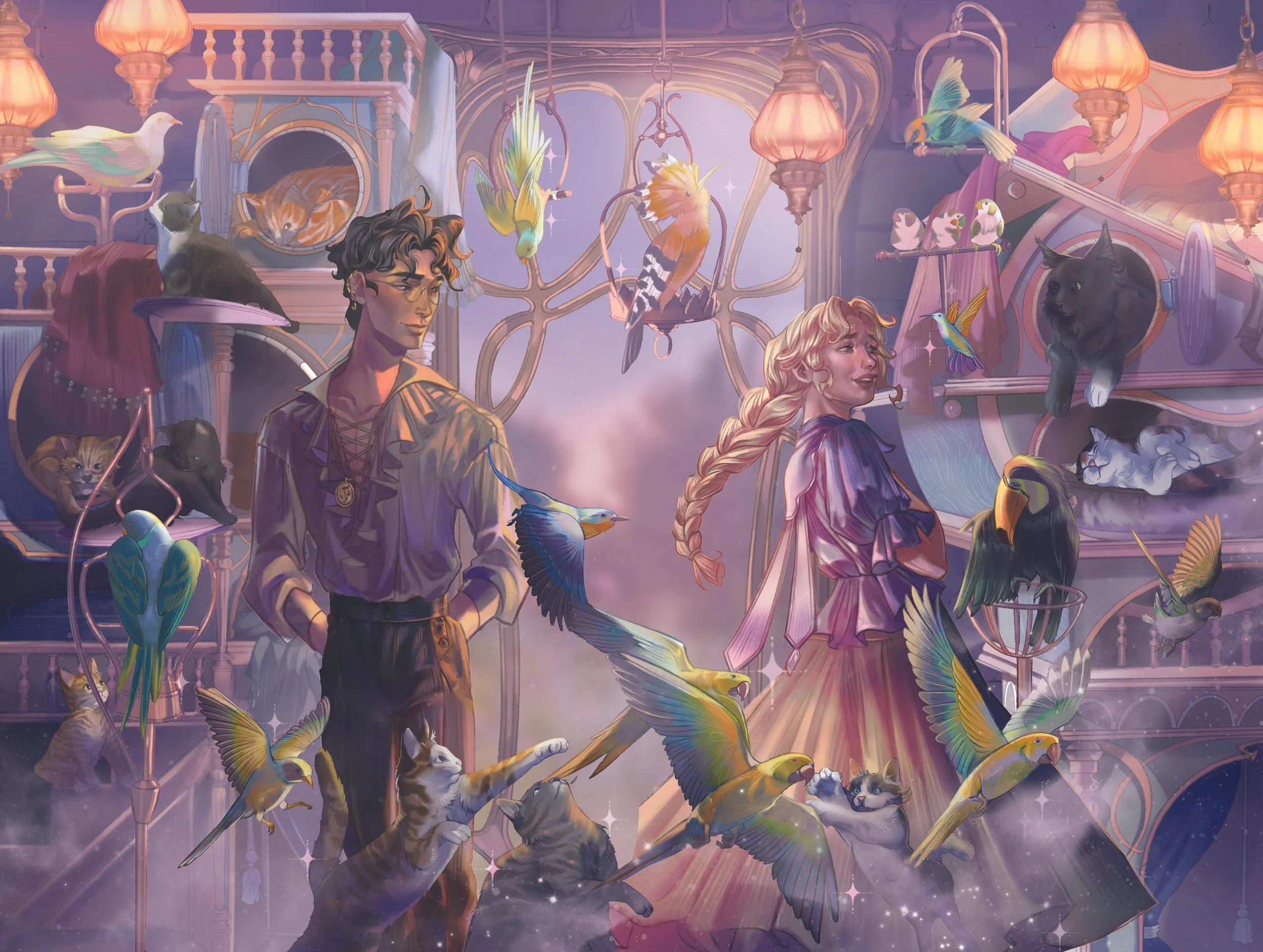 Official Interior Illustration for Owlcrate Special Edition | Agnes Aubert's Mystical Cat Shelter - Heather Fawcett | 2025
