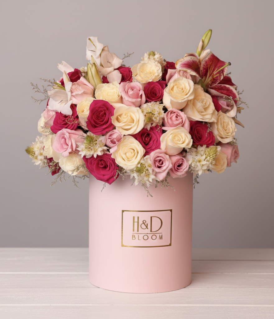 Medium Luxe Mixed Floral Hatbox