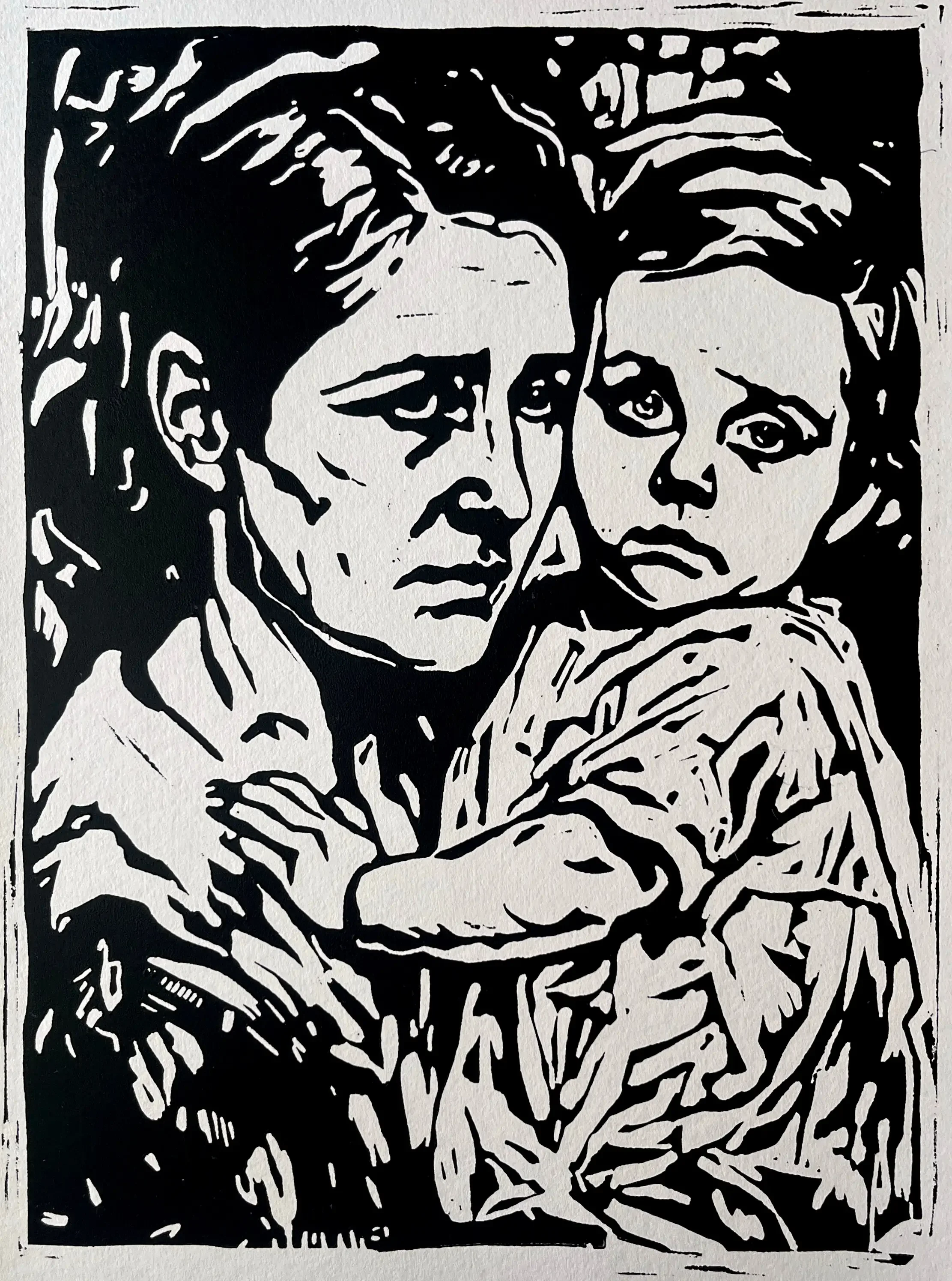 The Worrying Kind, 2026, Linocut on paper, 18x12 in.