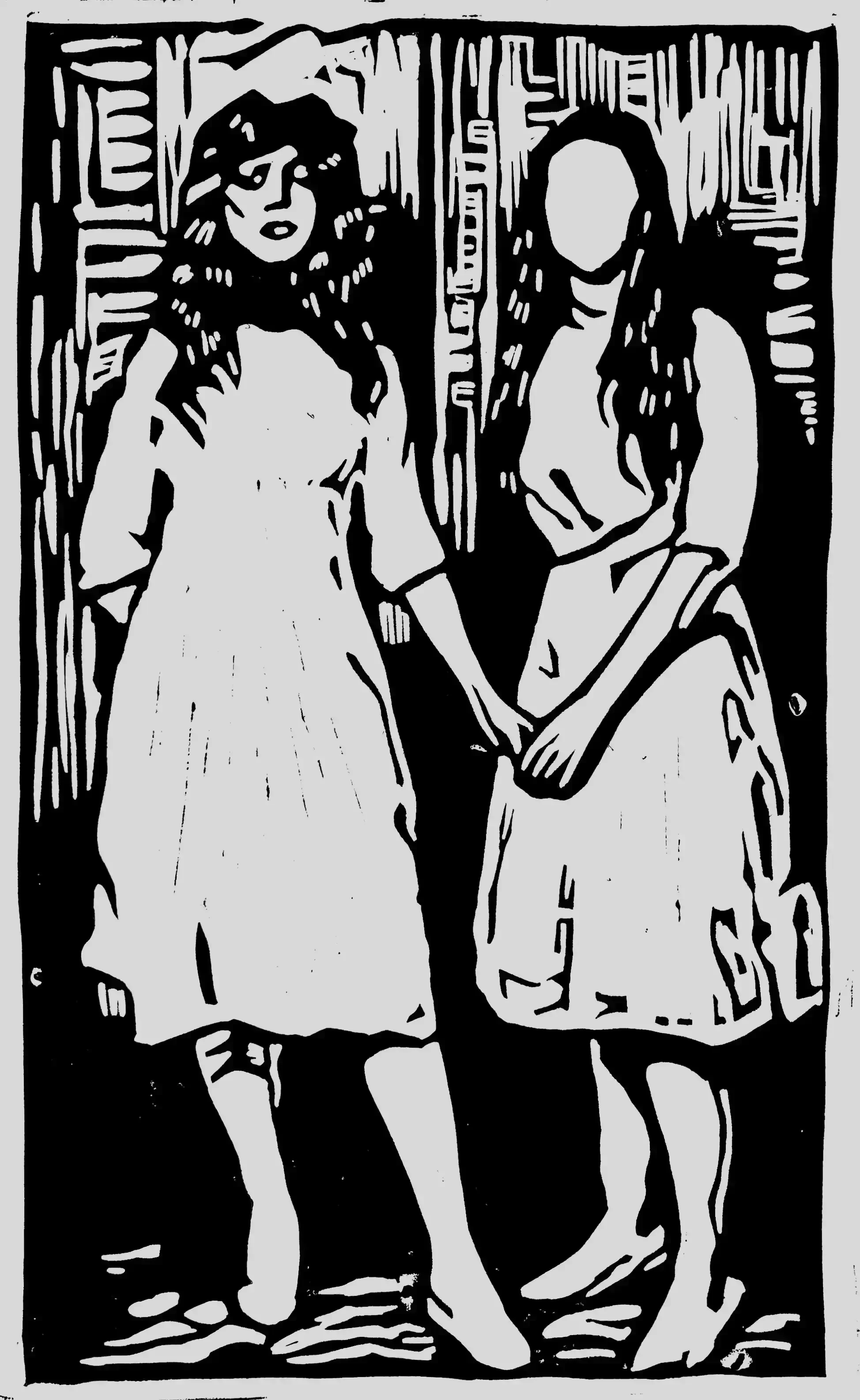 Adolescence, 2026, Linocut on paper, 18x12 in.