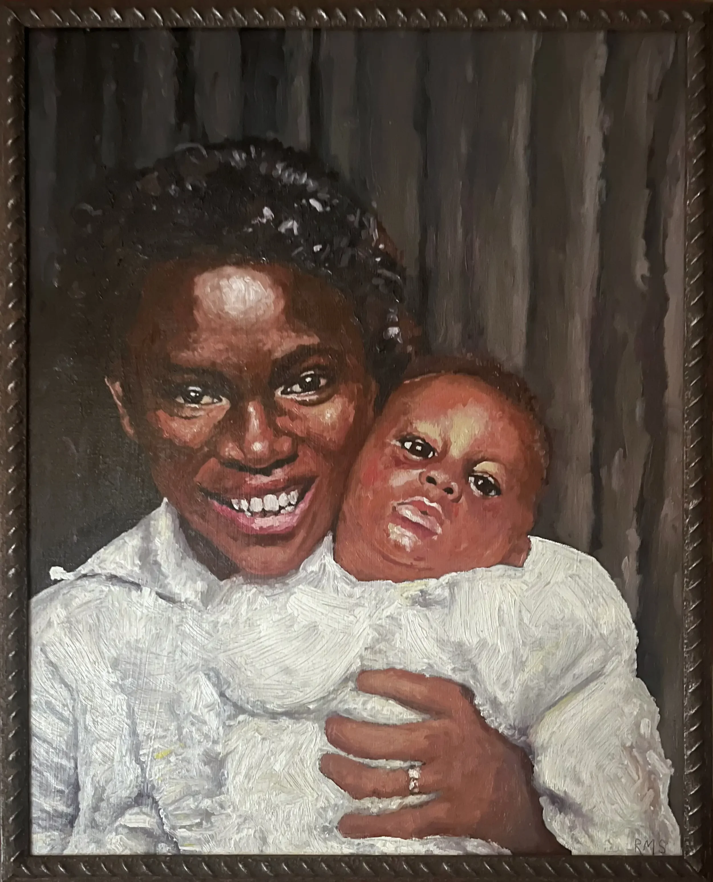 Held, 2022, Oil on canvas panel, 21x17”