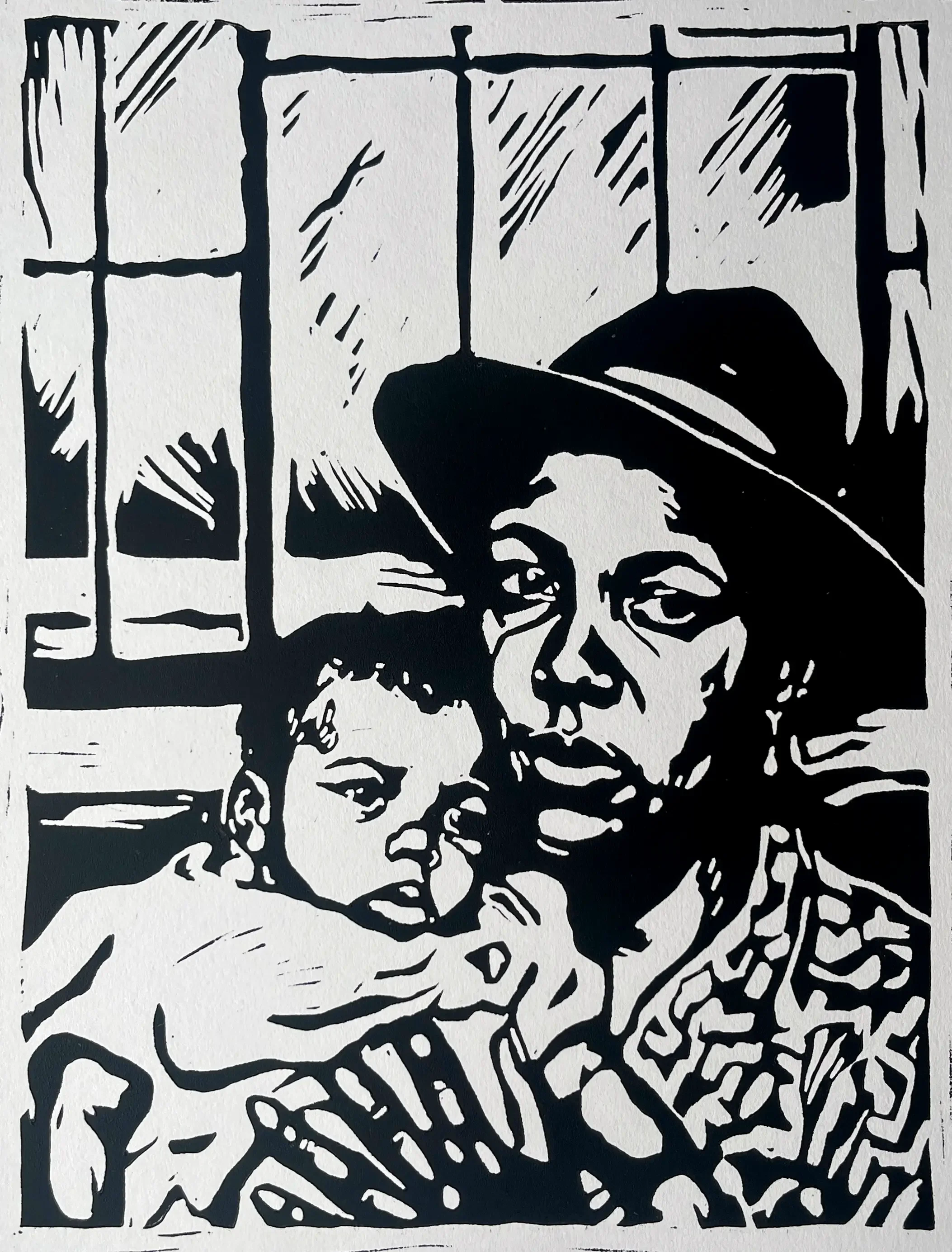 Morning Light, 2026, Linocut on paper, 18x12 in.