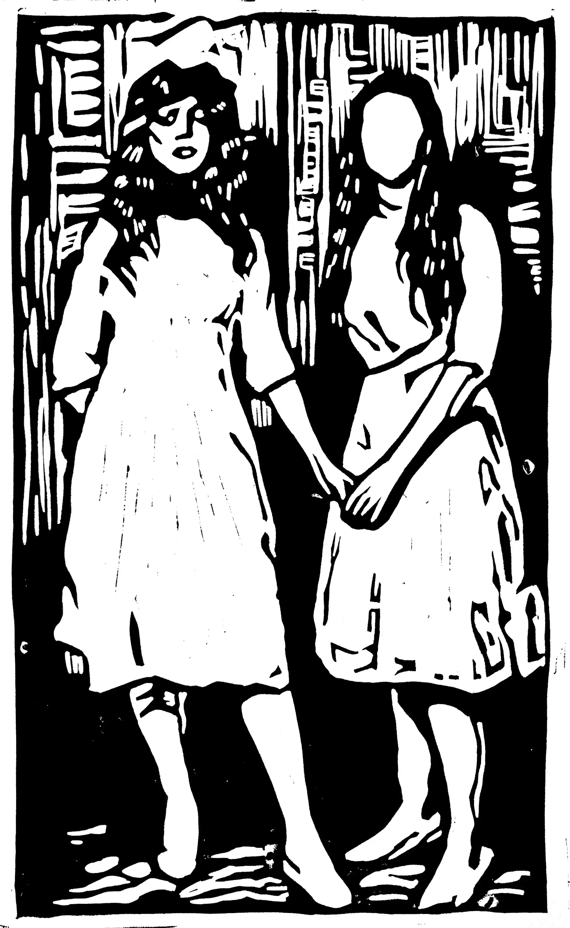 Adolescence, 2026, Linocut on paper, 12 x 18 in.