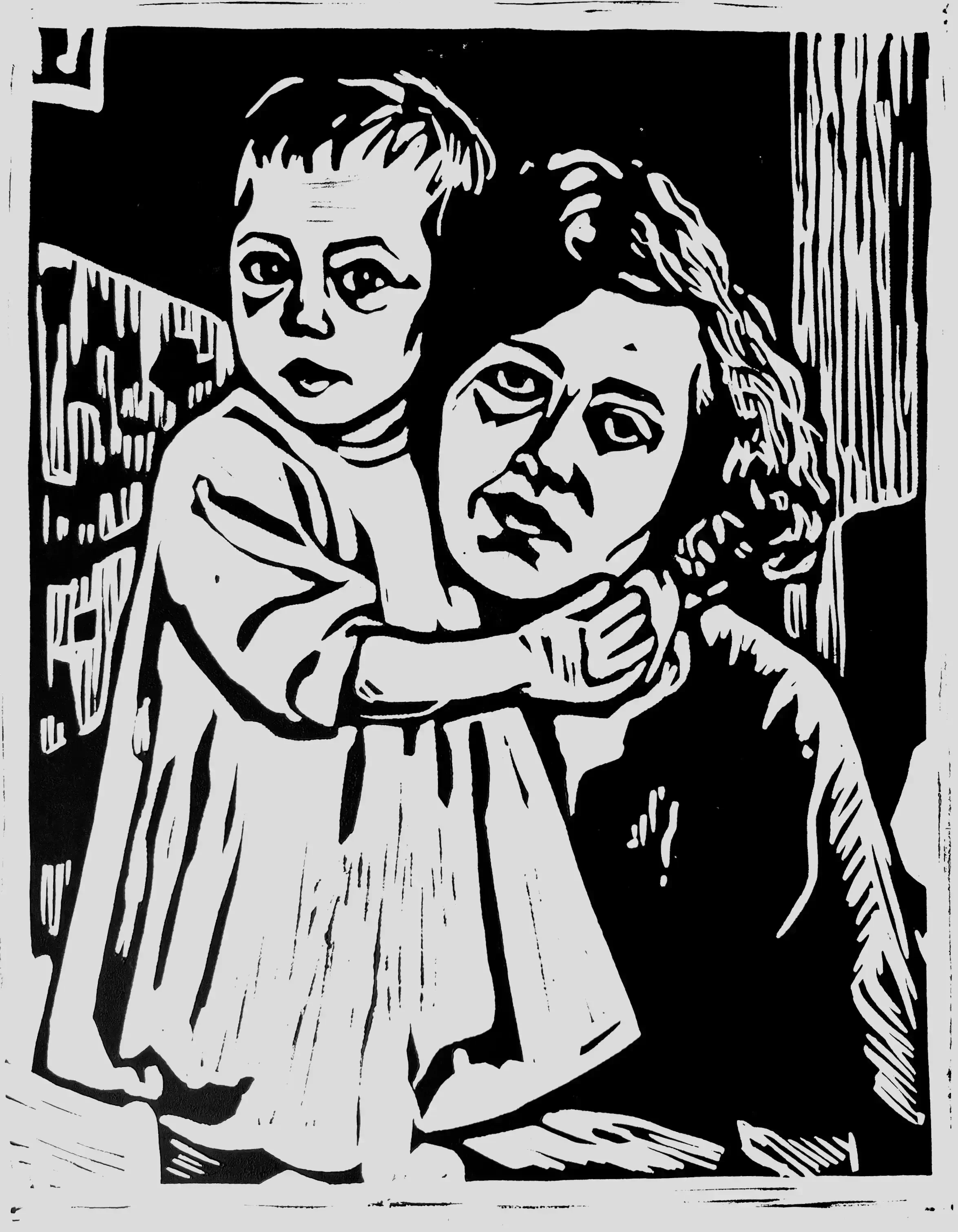 The Firstborn, 2026, Linocut on paper, 18x12 in.