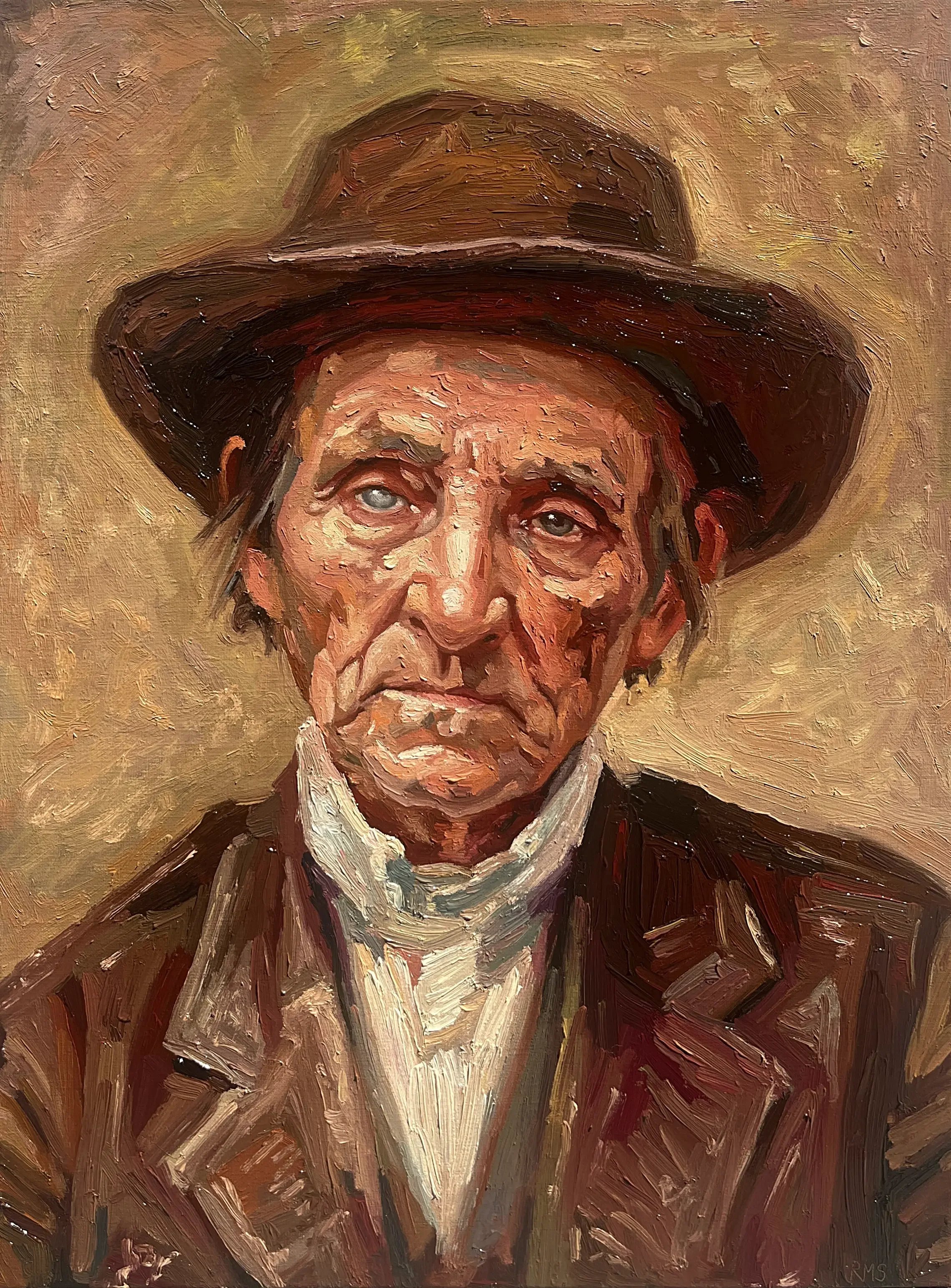 Man With Secret Knowledge, 2026, Oil on linen, 24x18 in 