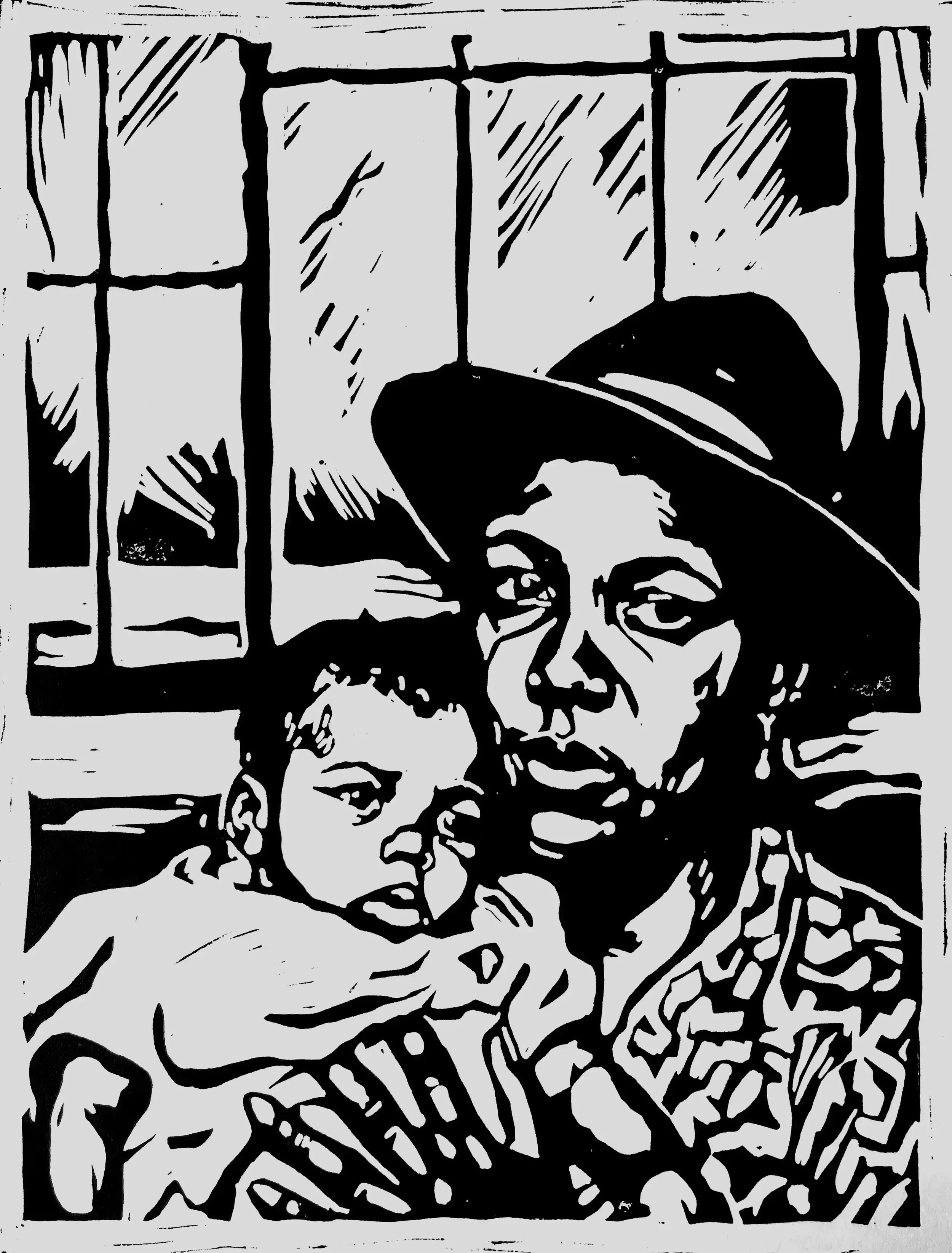 Morning Light, 2026, Linocut on paper, 18x12 in.