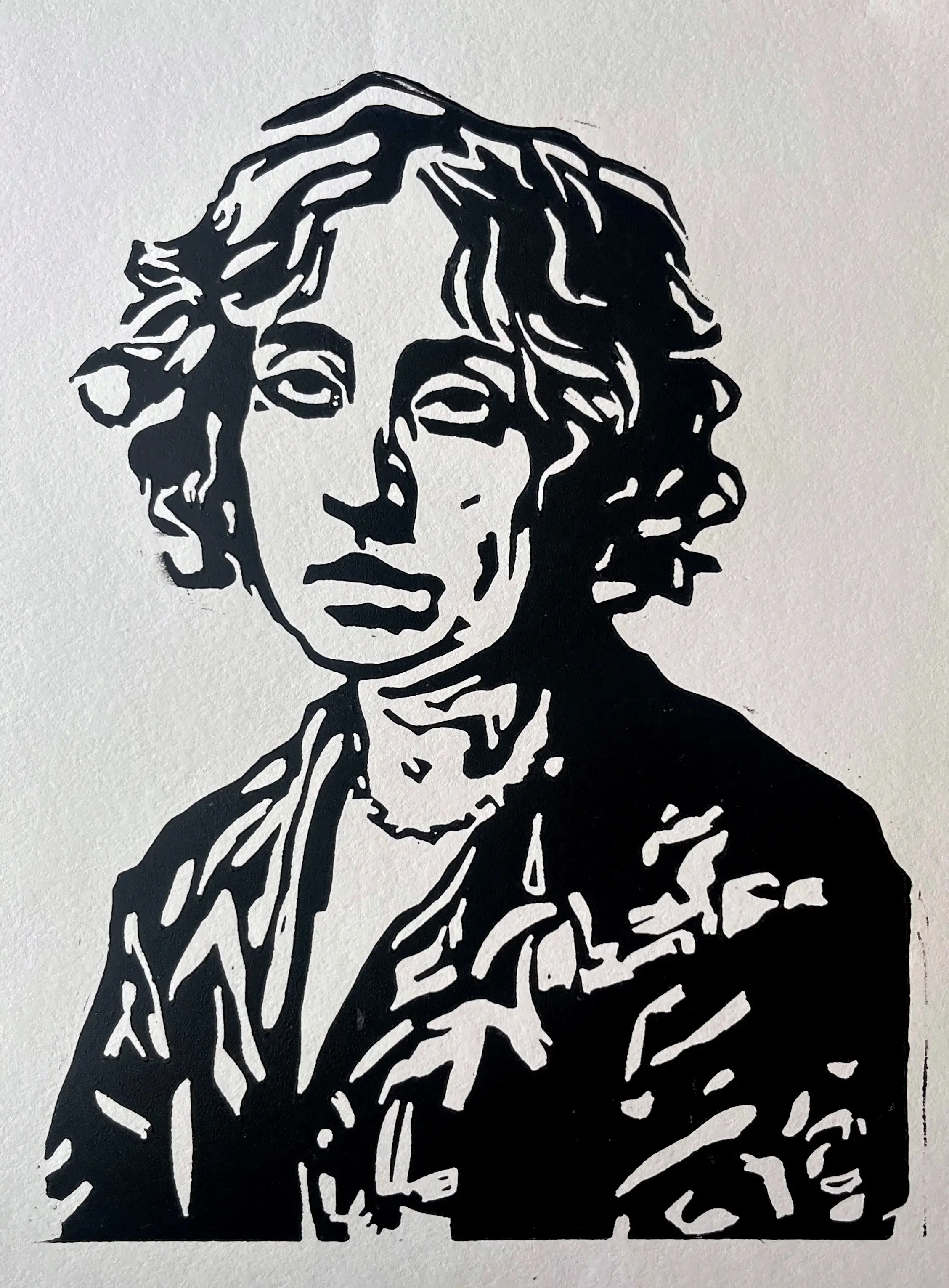 I Don’t Love You but I Will Be Faithful to You, 2026, Linocut on paper, 12x9 in.