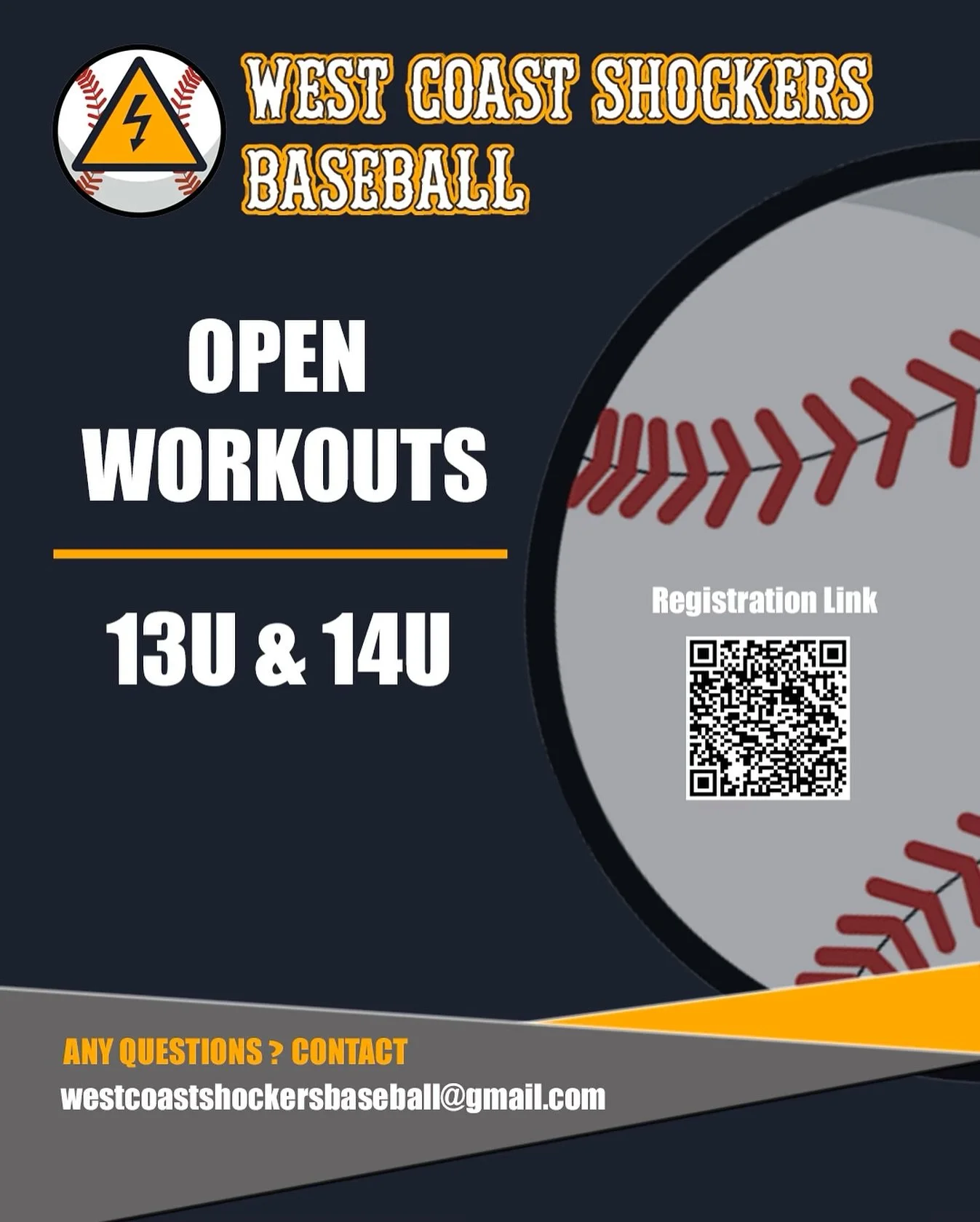 West Coast Shockers baseball OPEN WORKOUTS

Spots open on our 13U and 14U teams 

Irvine/Lake Forest, CA

Looking for dedicated players to join our 13U and 14U teams. 

Practices are 3 times a week with 2 field and one facility practice. Tournaments 