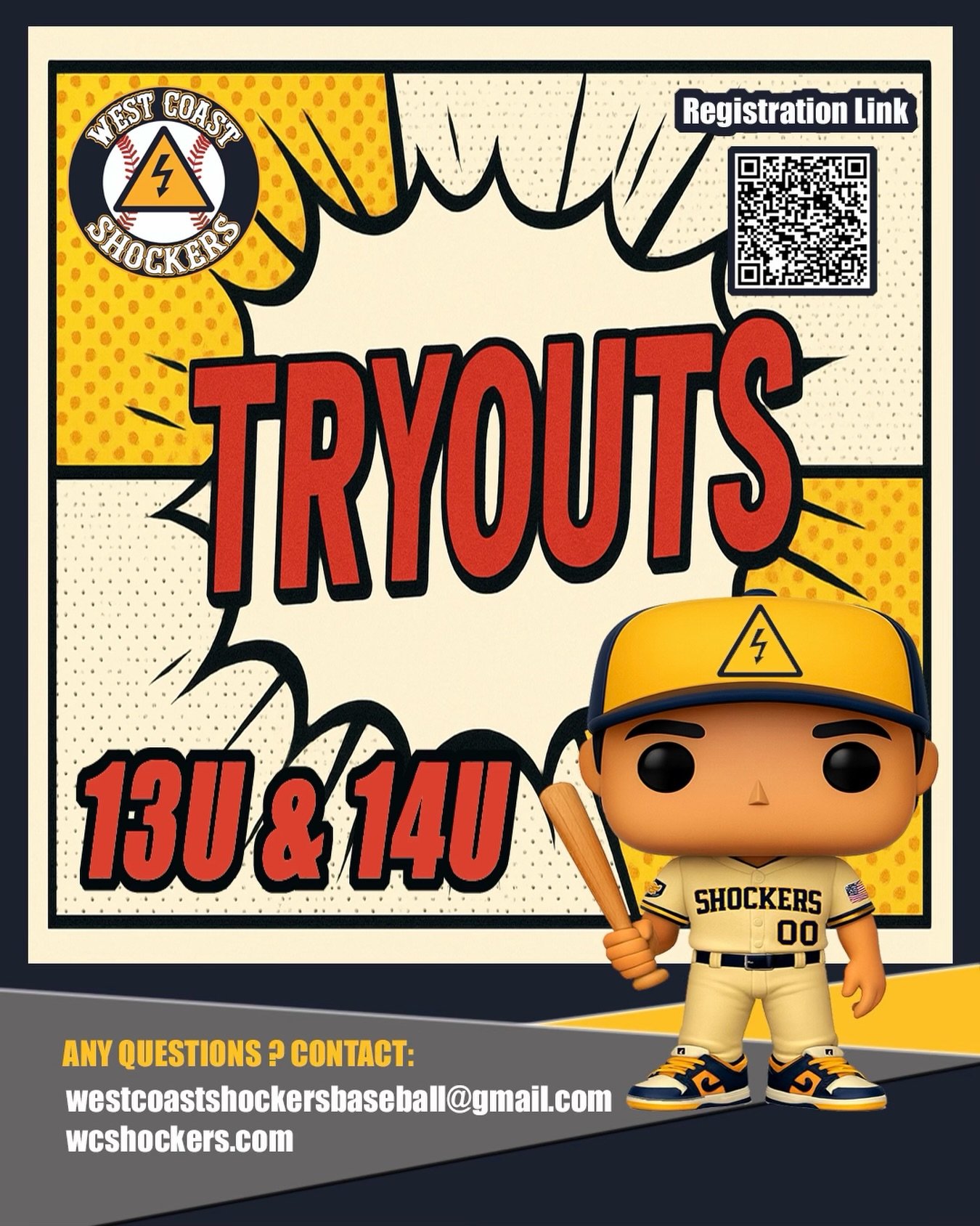 West Coast Shockers baseball OPEN WORKOUTS

Spots open on our 13U and 14U teams

Irvine/Lake Forest, CA

Looking for dedicated players to join our 13U and 14U teams.
Practices are 3 times a week with 2 field and one facility practice. Tournaments are
