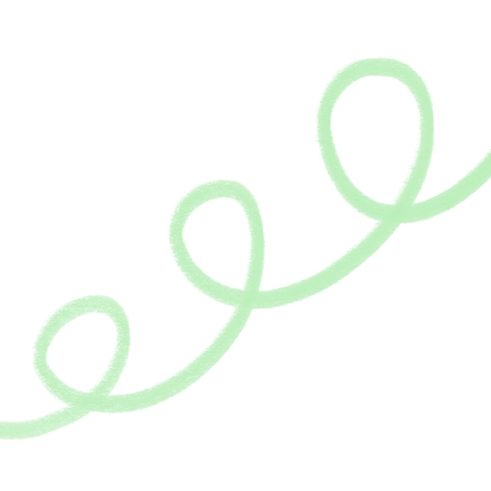Light green decorative line with loops on a black background.