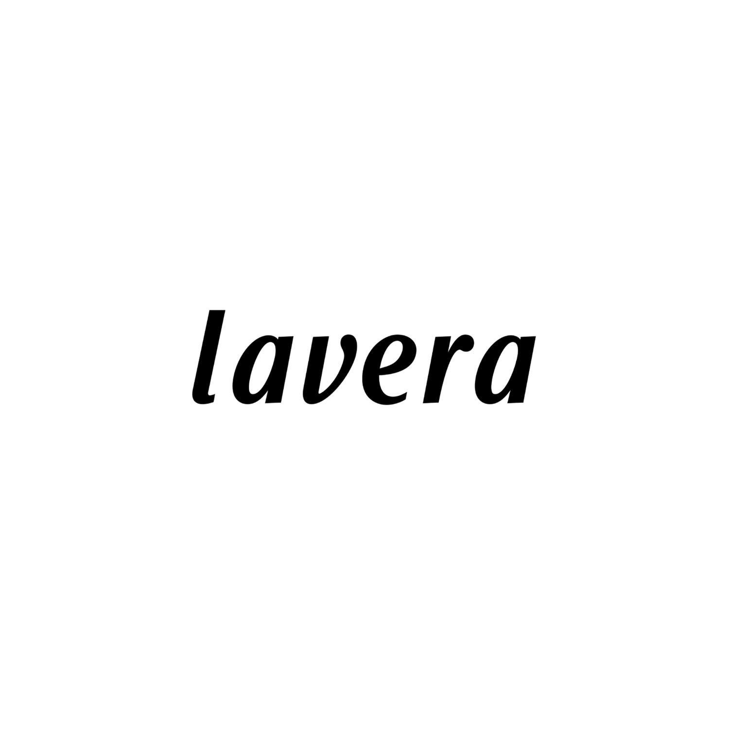 Das Wort 'lavera' in schwarzer Schrift auf weißem Hintergrund.