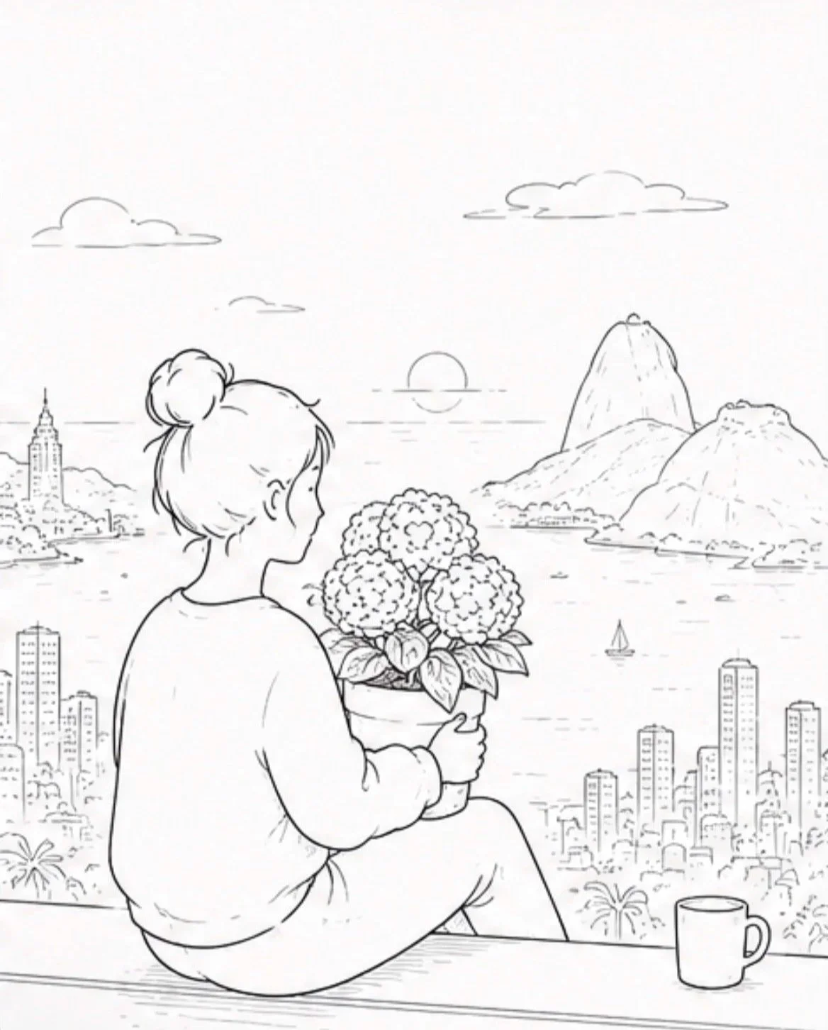 A traveller rests with the plant she has carried across places, discovering that belonging may come from what remains with us through change.