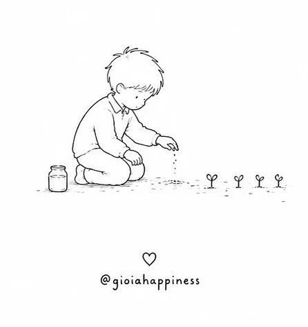 A boy plants seeds one by one, exploring patience, stewardship and the cumulative power of small actions.