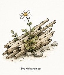 What began as scattered wood becomes a place where plants, flowers and new relationships can take root.