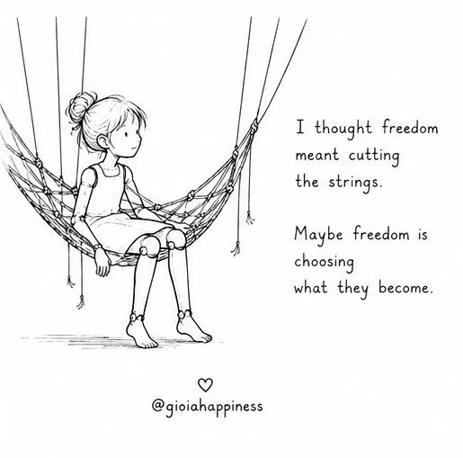 A visual story about redefining freedom  not simply cutting the strings, but choosing what they become.