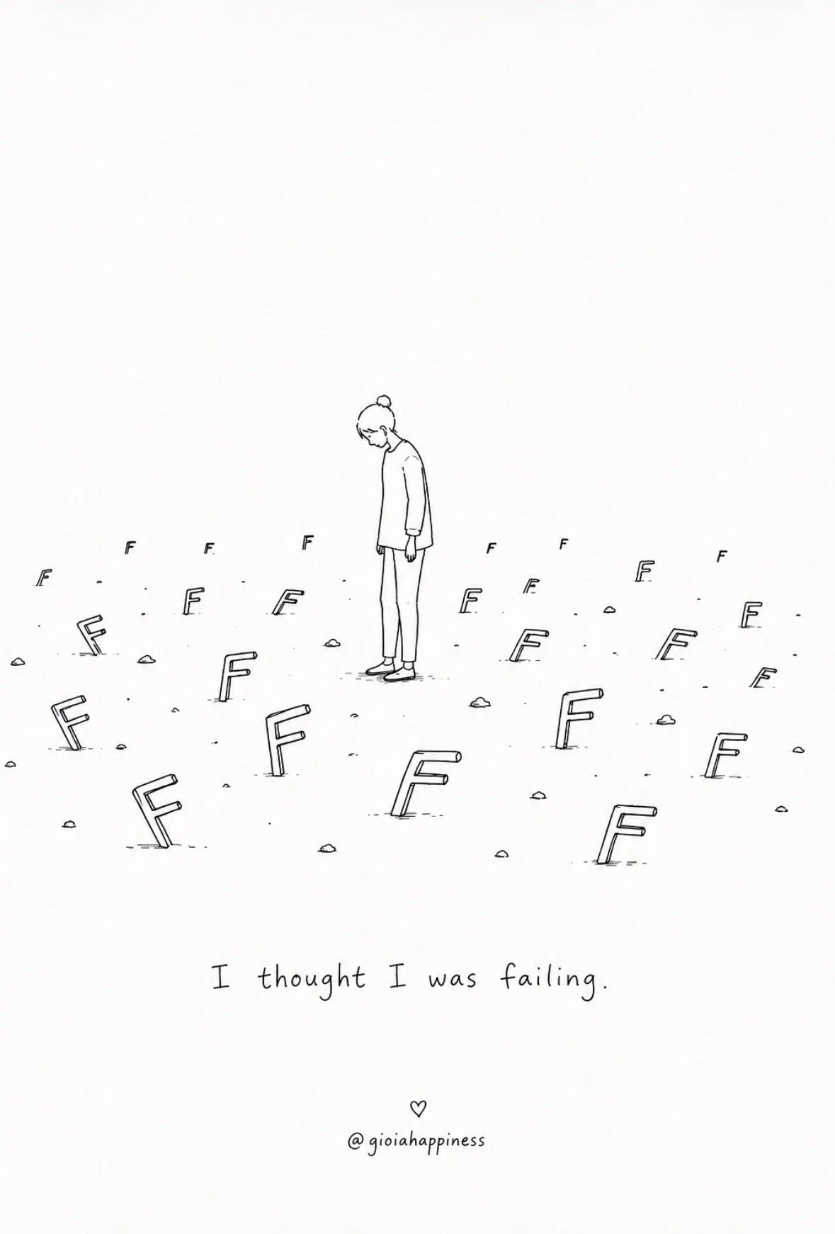 A person stands among repeated failures, exploring disappointment, self-doubt and the moments when setbacks seem to define the whole journey.