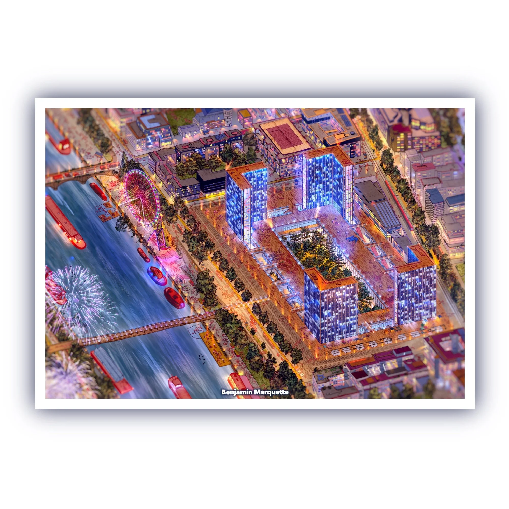 La BNF François Mitterand, PARIS 2050 (Signée & Numérotée)