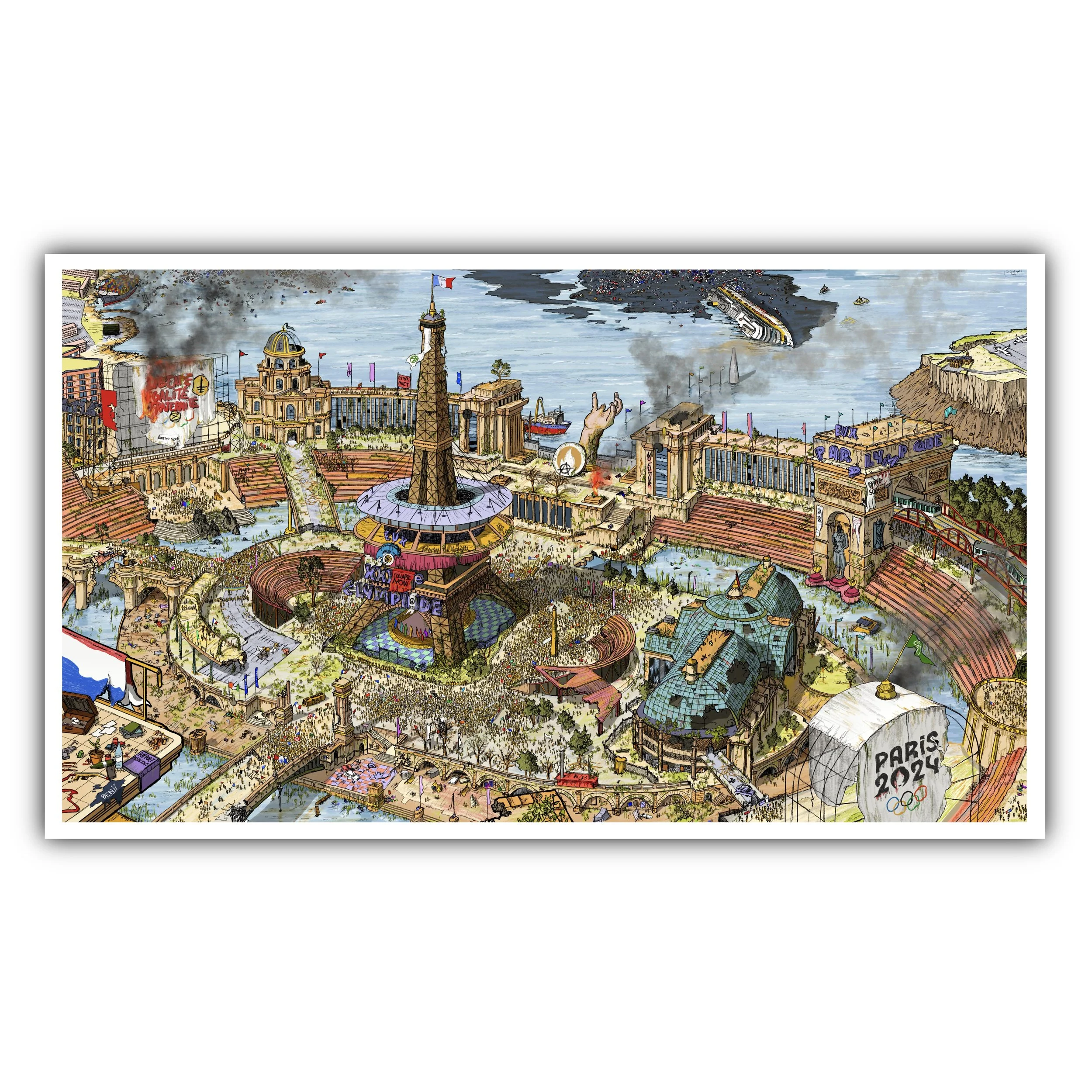 L’affiche des JO PARIS 2024 revisitée Couleur (Édition signée & numérotée)