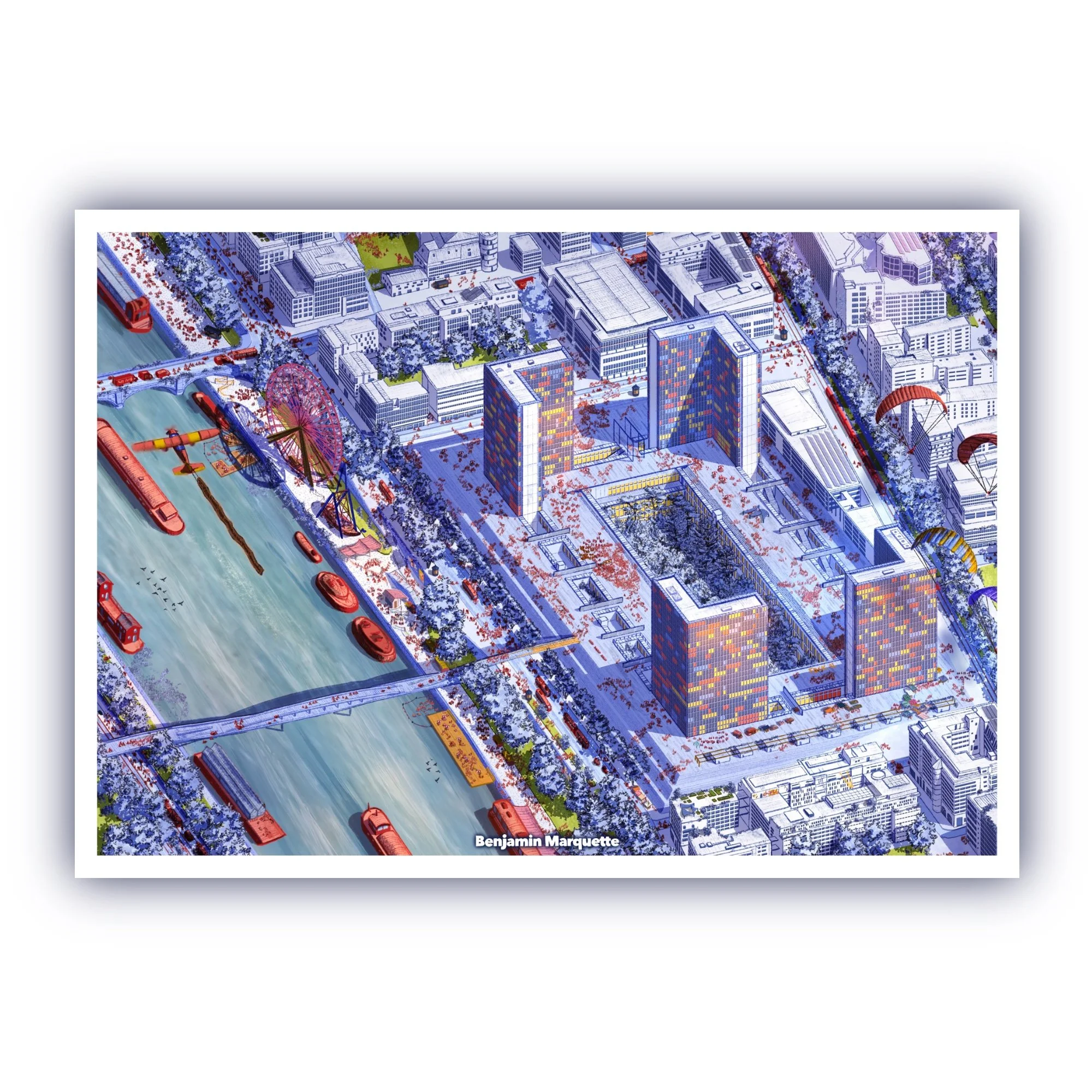 La BNF François Mitterand, PARIS 2050 SKETCH EDITION (Signée & Numérotée)