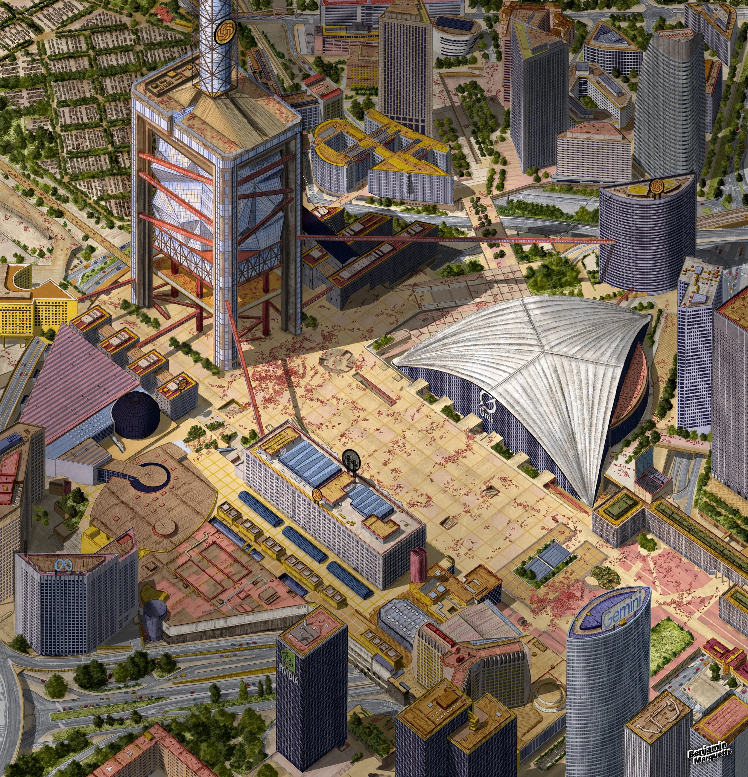 La Défense 2077, un quartier rachetée par les GAFAM.