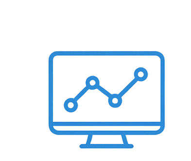 Digital illustration of a computer monitor displaying a line graph with data points, representing analytics or statistics.