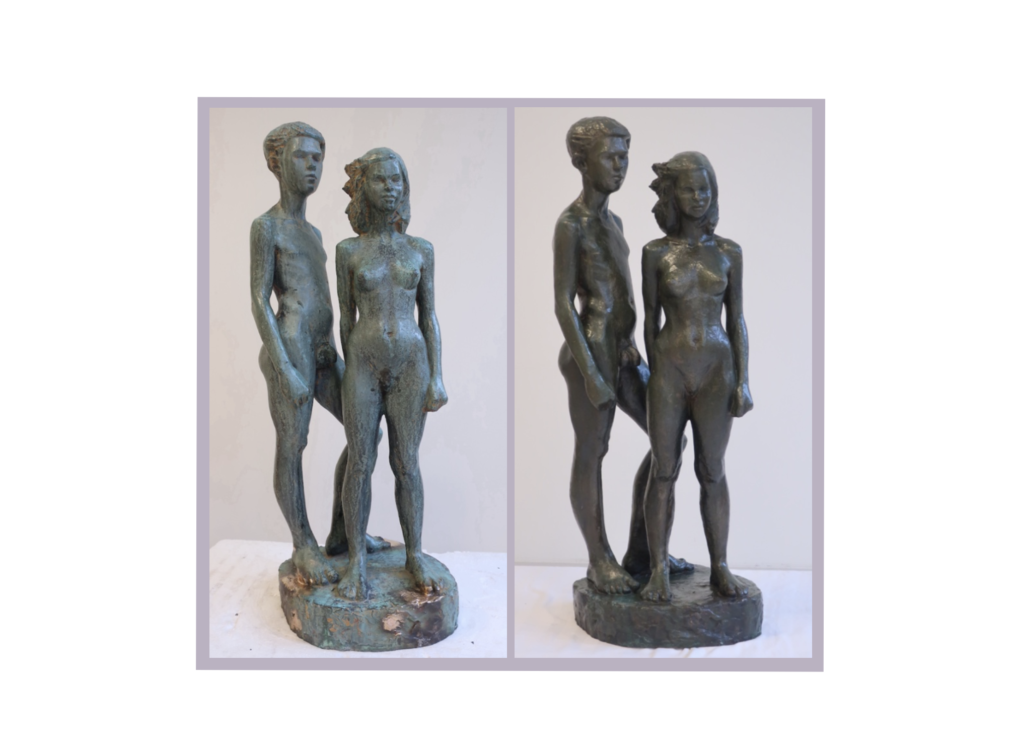 Konservering av bronsskulpturen Karl-Erik och Vera