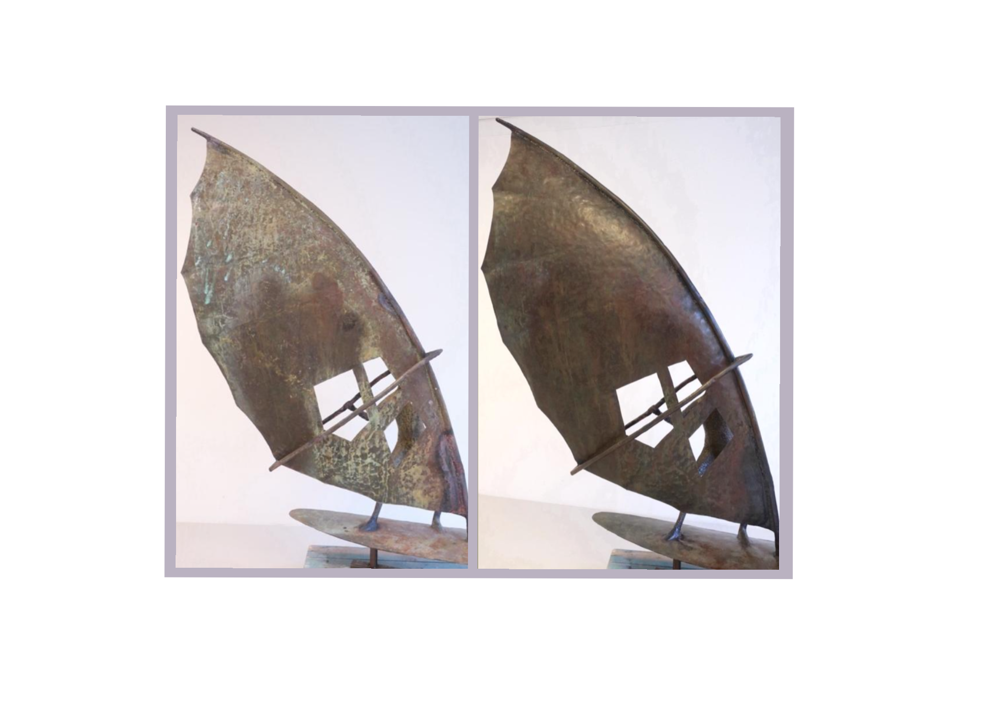 Brädseglaren Konservering metallkonservator Före- och efterbilder kopparskulptur Göteborg