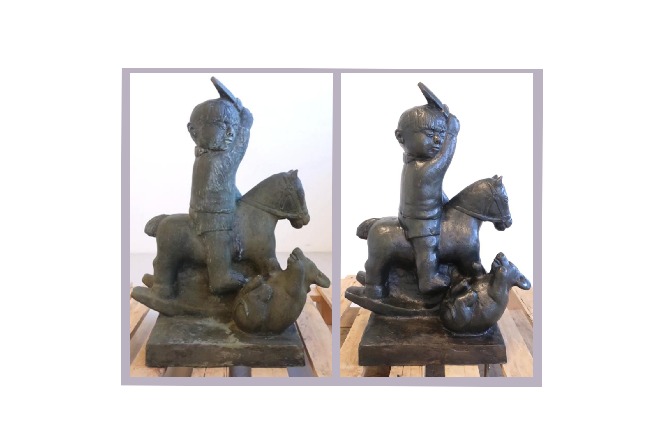 Göran och draken skulptur brons konservering Borås