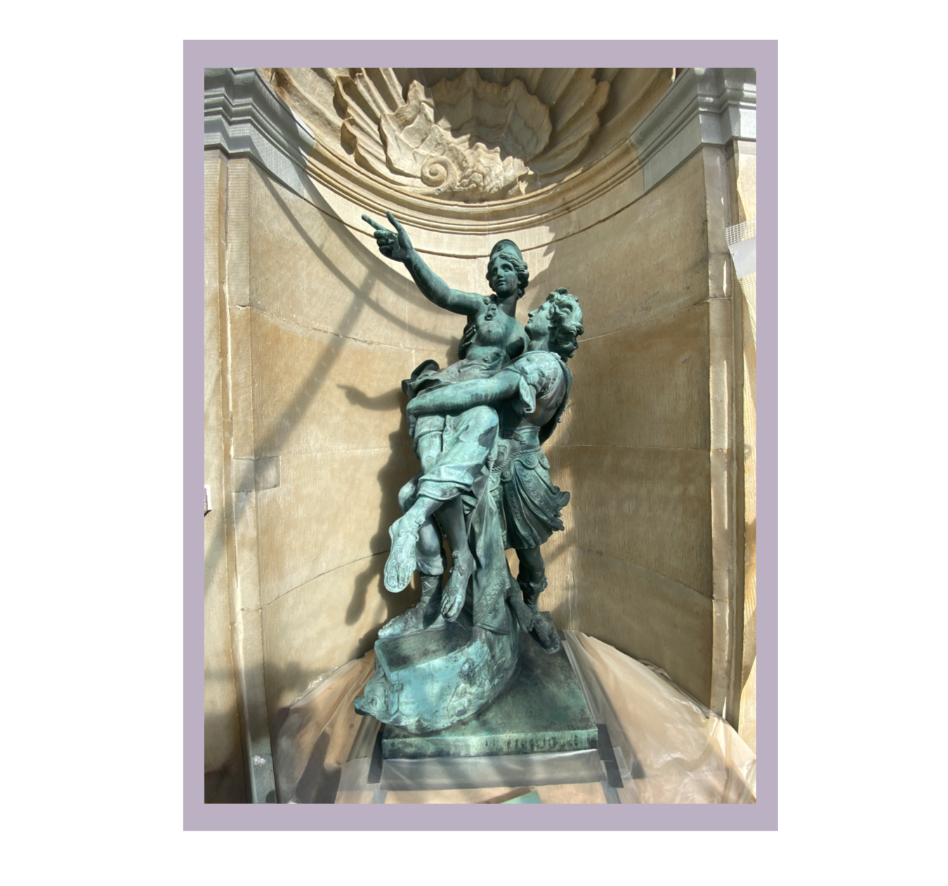 Paris och Helena Bronsskulptur skulptur
