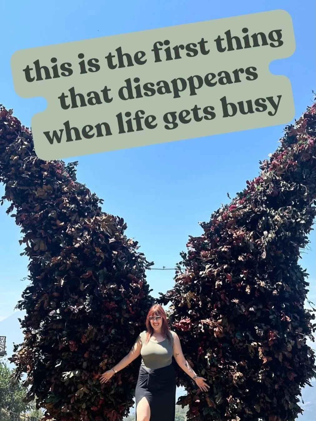When life gets busy, what&rsquo;s the first thing that disappears? 

For most of my clients, the answer is self-care 🥀

For some, that means sacrificing sleep.
For others, it means less (or no) quiet time alone.
For others still, it means over-relyi