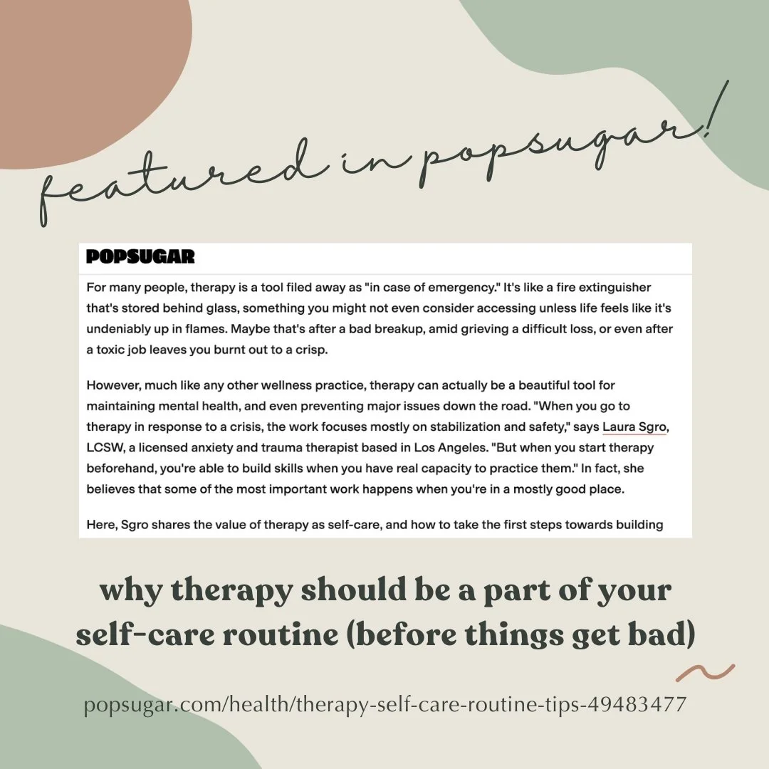 @popsugar asked me why most people wait until they're falling apart to start therapy.

Here's what I told them: therapy usually gets framed as the thing you do once you're in crisis. It's seen as a last resort. A fire extinguisher. 

But that's not t