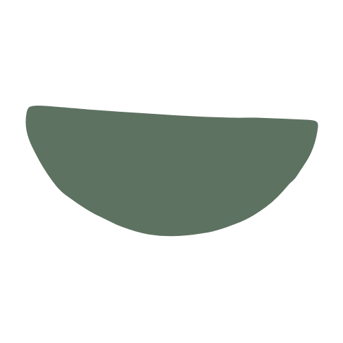 A dark green bowl with a black handle on a white background.