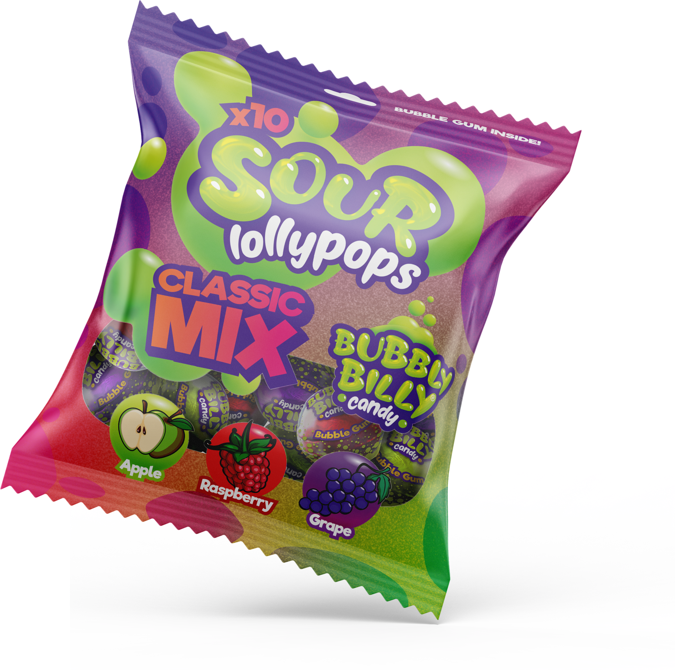 Sour lollipops party mix packs in Classic Mix flavours