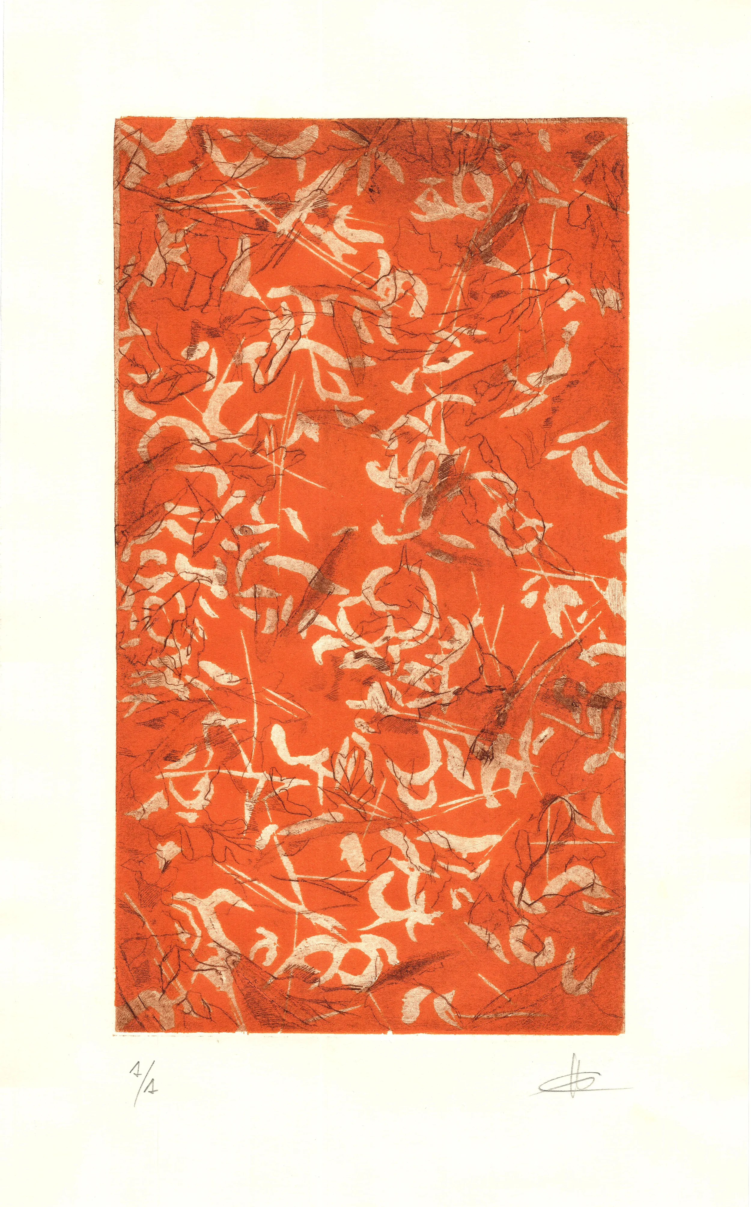 CORPO EN SUSPENSIÓN IV
Monotipo
Grabado en relieve, calcografía y punta seca
40 x 24,5 cm