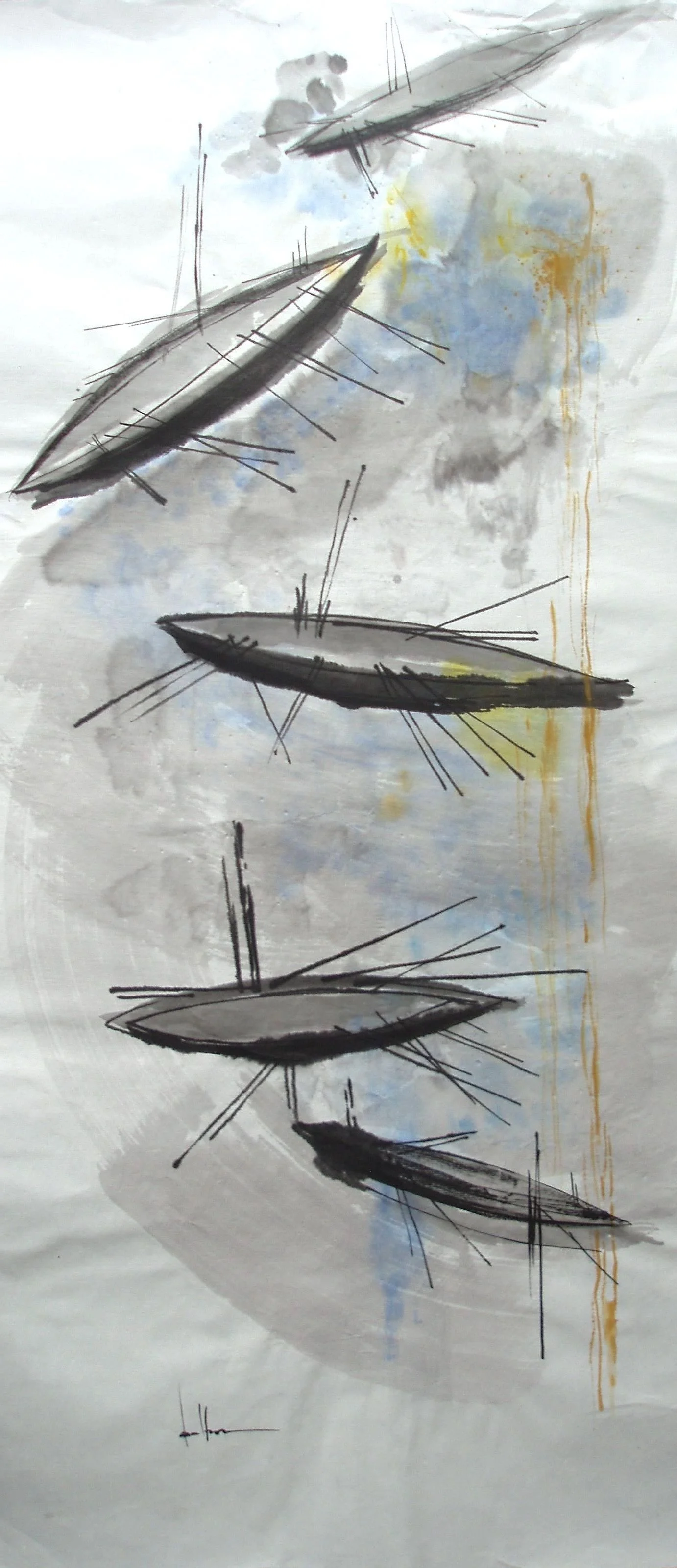 DIBUJO ORIENTAL VII
Tinta china y de colores sobre papel de arroz
96 x 44 cm