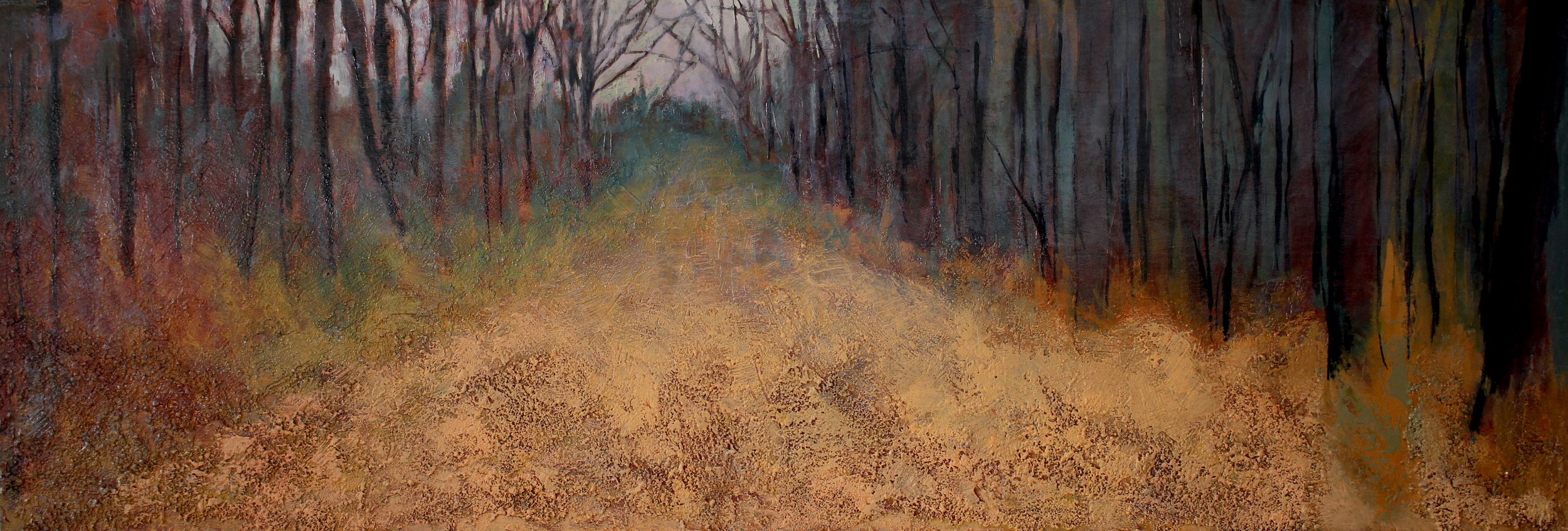 CARREIRO
Polvo de mármol, acrílico y óleo sobre madera
52 x 158 cm