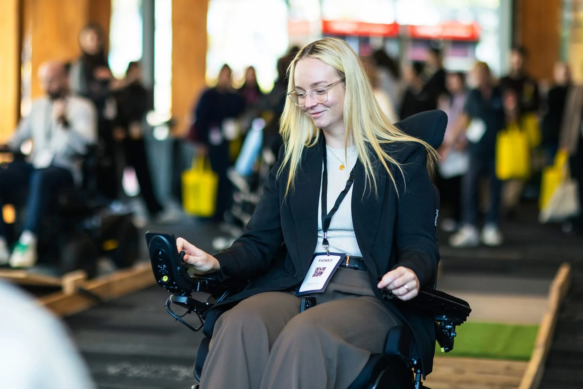 OT trialling latest powered wheelchair