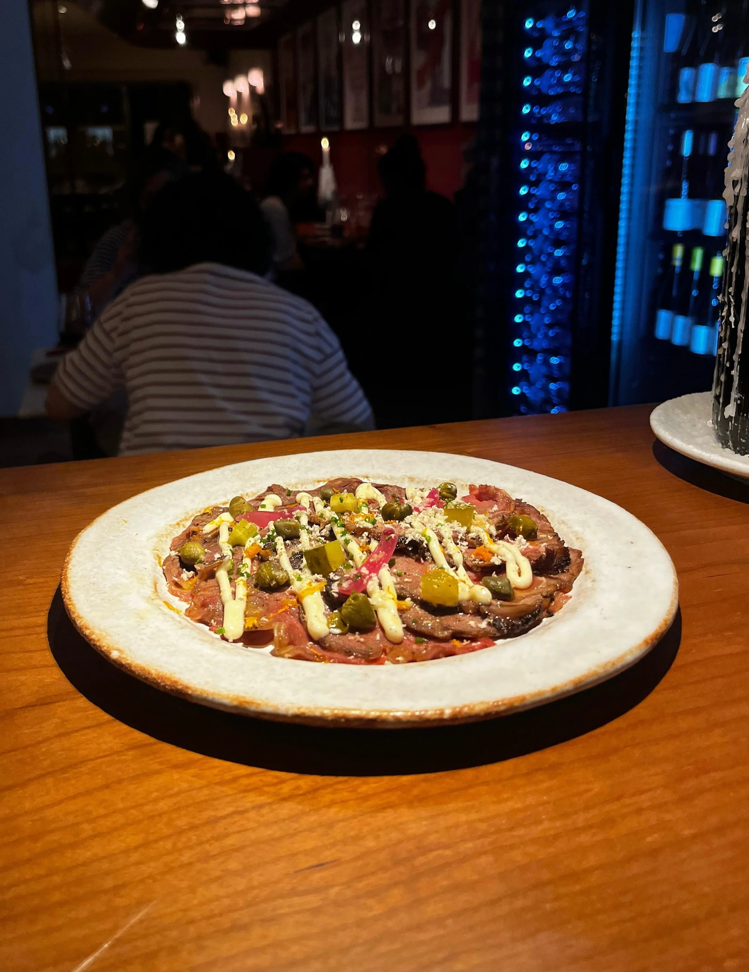 Carpaccio de roast beef amb Raifort. 
Simple, bo i prou.