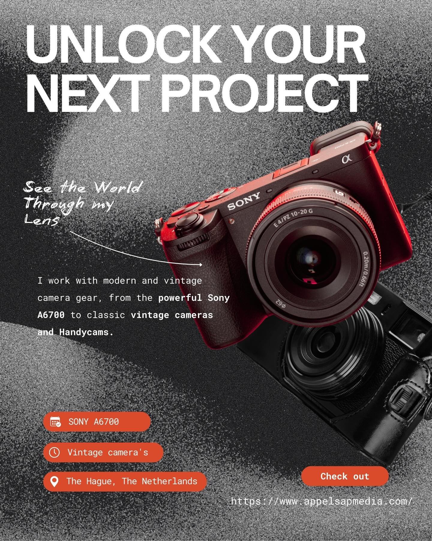 🎥 Gear met karakter, beelden met impact. 🎞️

Ik werk met een breed scala aan camera-equipment, met een sterke focus op de Sony A6700. Natuurlijk vanwege de betrouwbare autofocus, uitstekende prestaties bij weinig licht en veelzijdigheid in foto- en