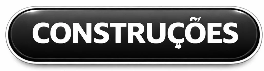 A black and silver sign with the word 'CONSTRUÇÕES' in white, capitalized letters.