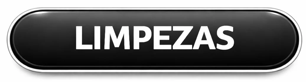A black and silver rounded rectangular sign with the word "LIMPEZAS" in white uppercase letters.