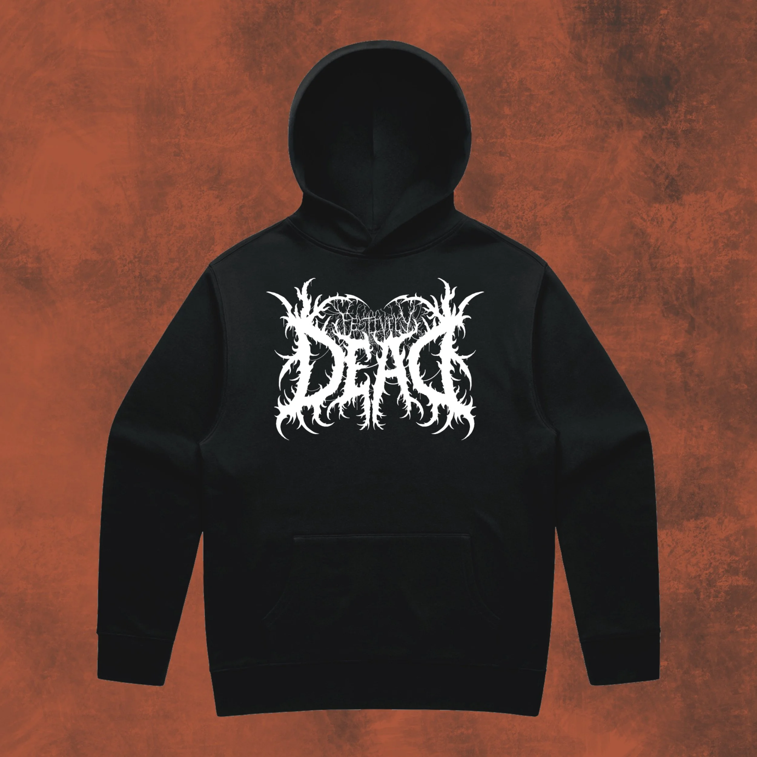 Festively Dead Metal Font Hoodie