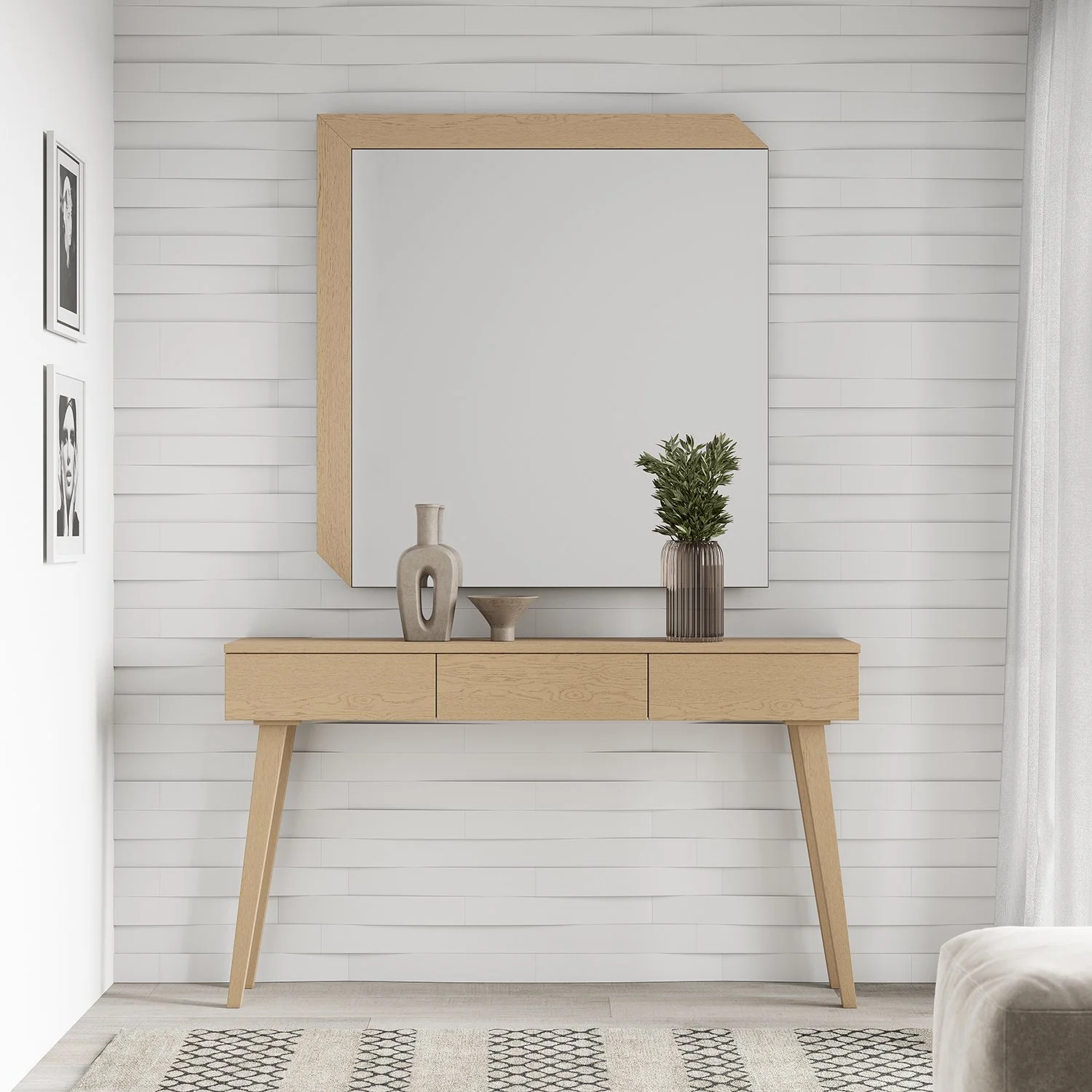 Eleganter Konsolentisch aus Naturholzfurnier