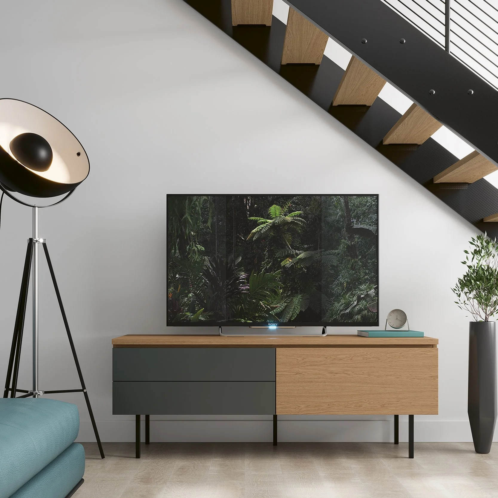 Modernes Eichenholz TV-Sideboard