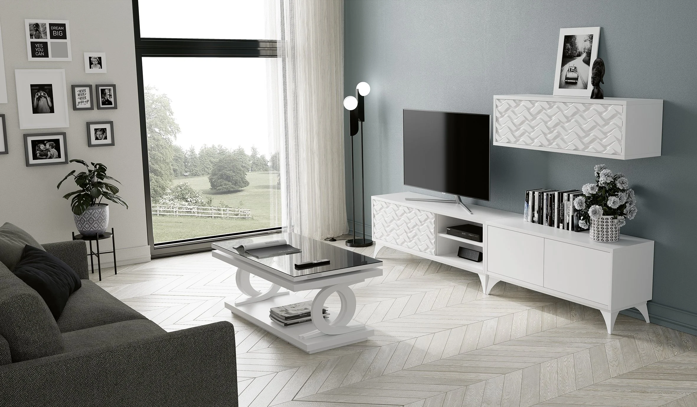 Wohnzimmer-Set mit Sofatisch