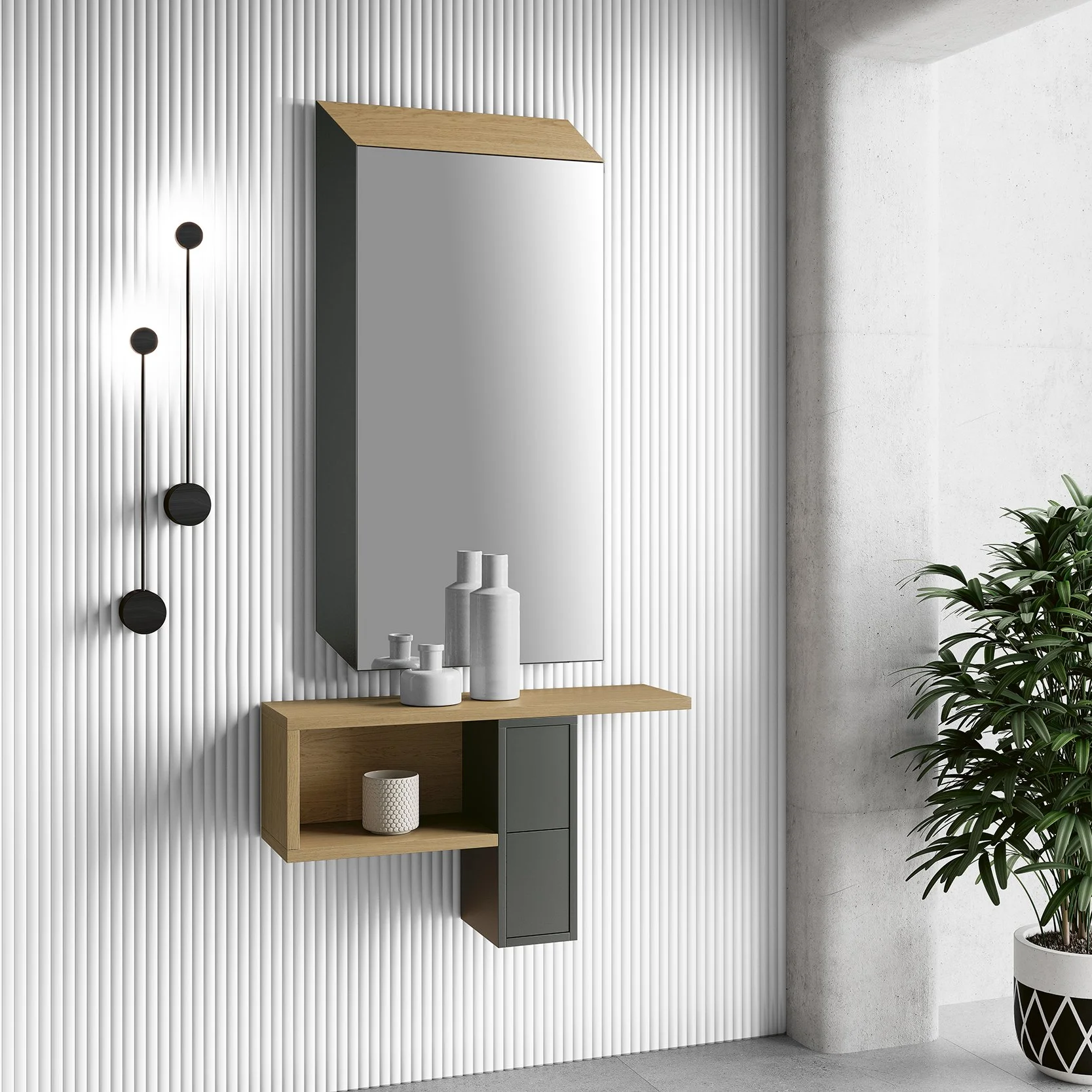 Konsole mit Spiegel für Diele