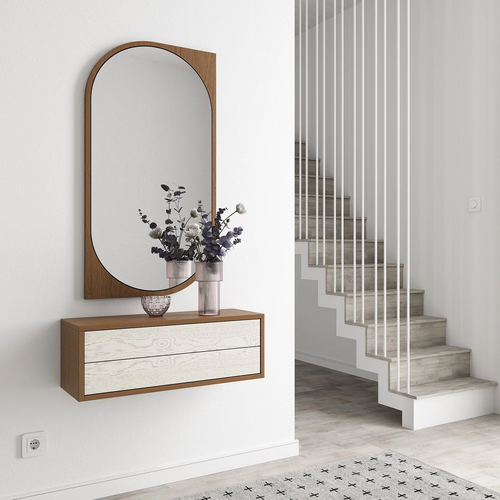 Konsolentisch mit Spiegel-Set