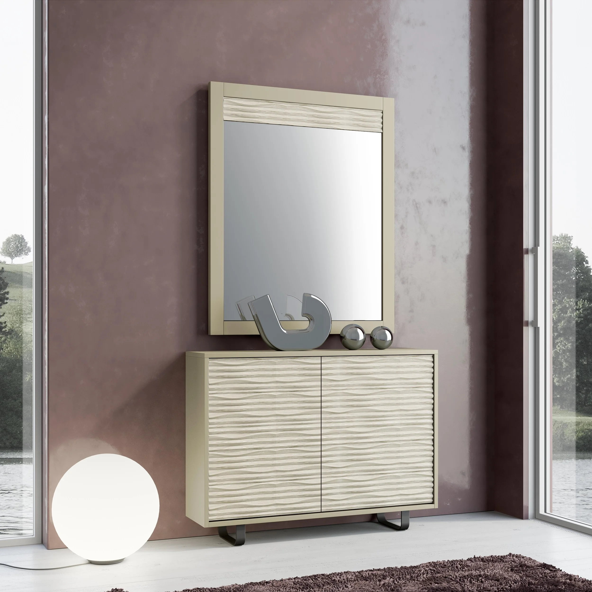 Elegante Kommode mit Wandspiegel