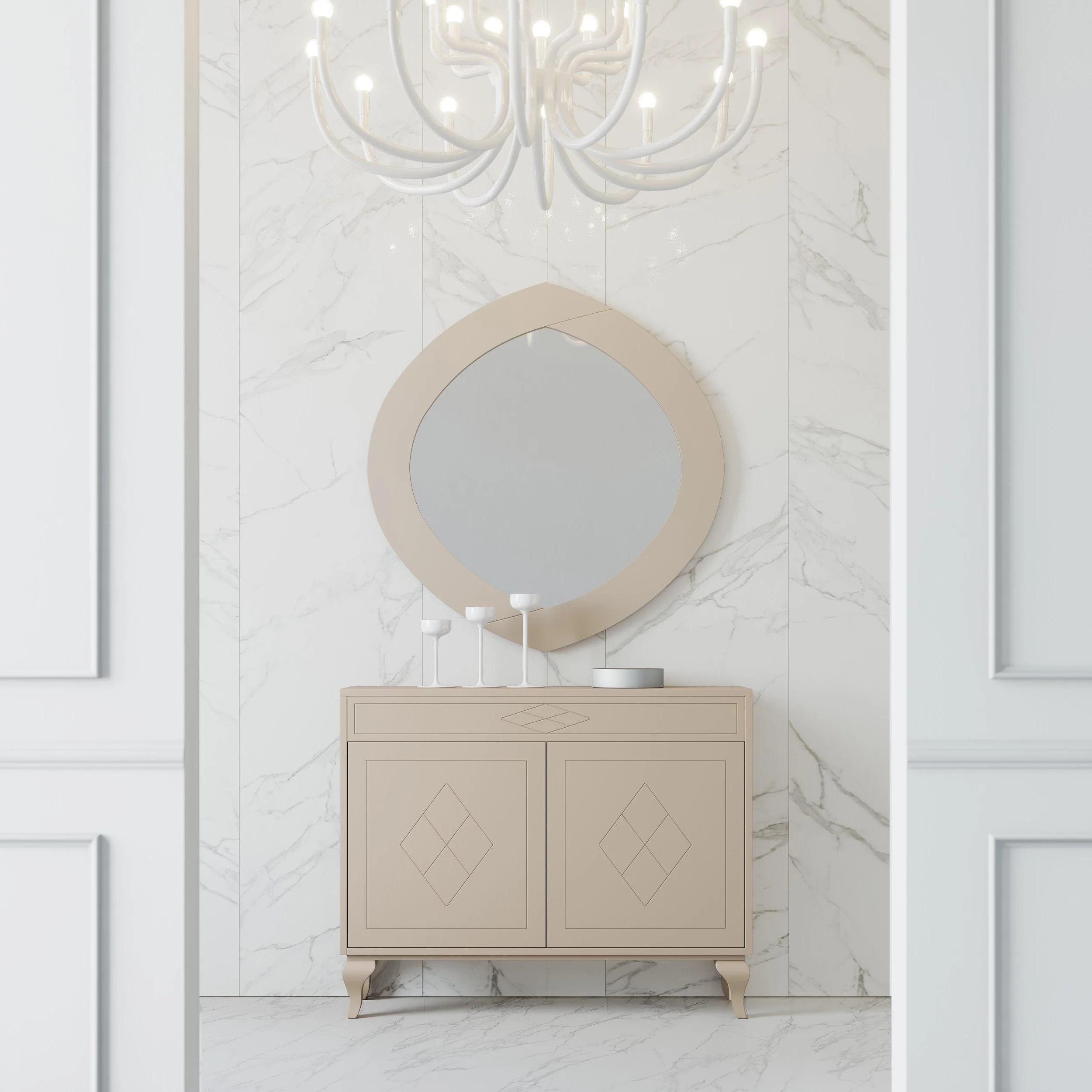 Elegantes Konsolentisch-Set mit Spiegel